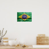 Braziliaanse vlag aan wand poster (Keuken)