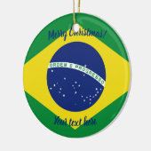 Braziliaanse vlag aangepaste kerstboomfoto keramisch ornament (Links)
