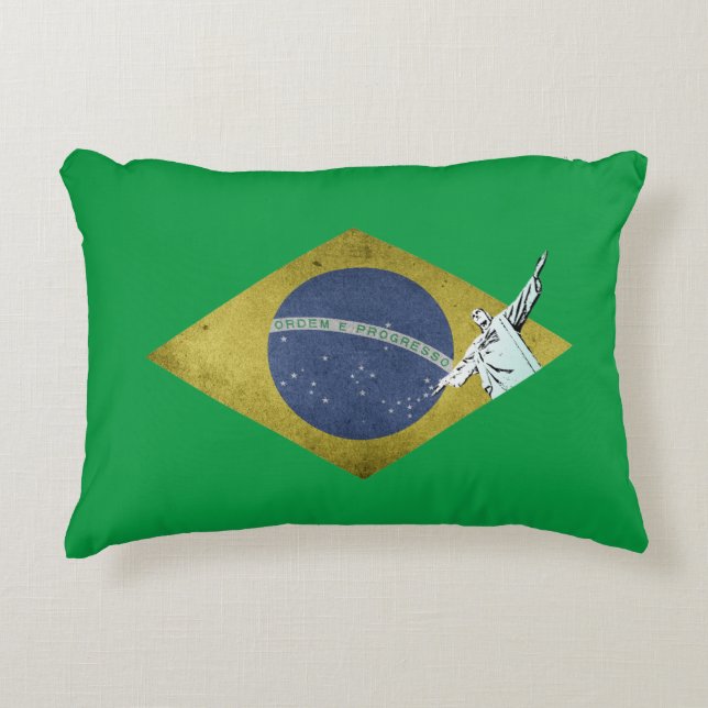Braziliaanse vlag accent kussen (Voorkant)