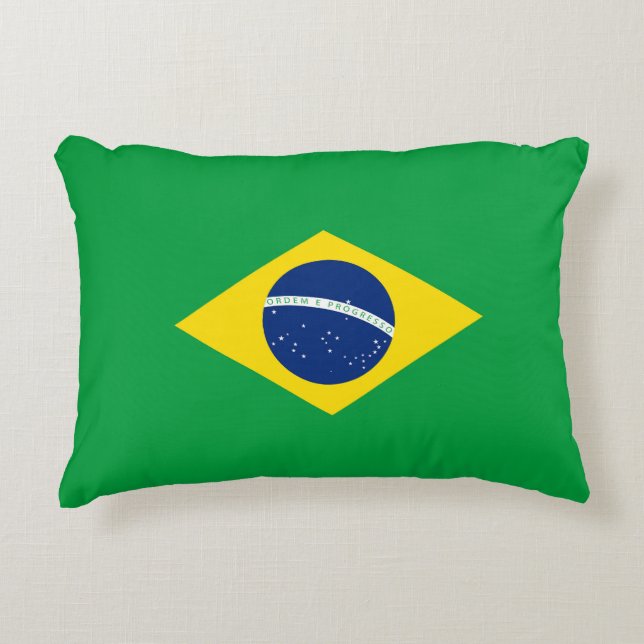 Braziliaanse vlag accent kussen (Voorkant)