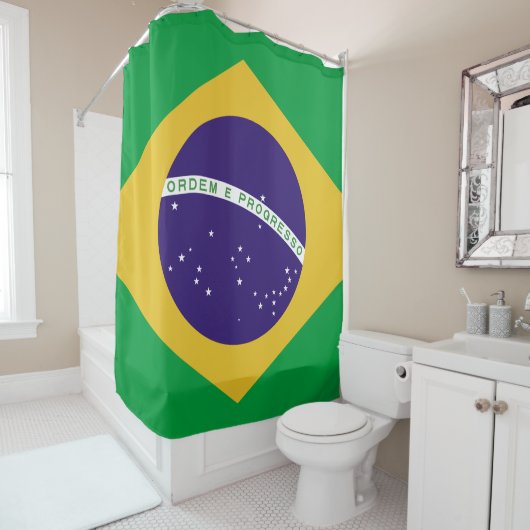 Braziliaanse vlag Bandeira do Brasil Douchegordijn (In situ)