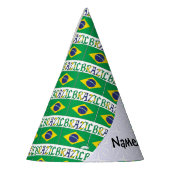 Braziliaanse vlag betegeld gepersonaliseerd feesthoedjes (Links)