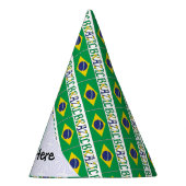 Braziliaanse vlag betegeld gepersonaliseerd feesthoedjes (Rechts)