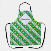 Braziliaanse vlag betegeld zwart gepersonaliseerd schort (Voorkant)