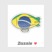 Braziliaanse vlag Blimp ballon in blauwe lucht Cus Sticker (Vel)