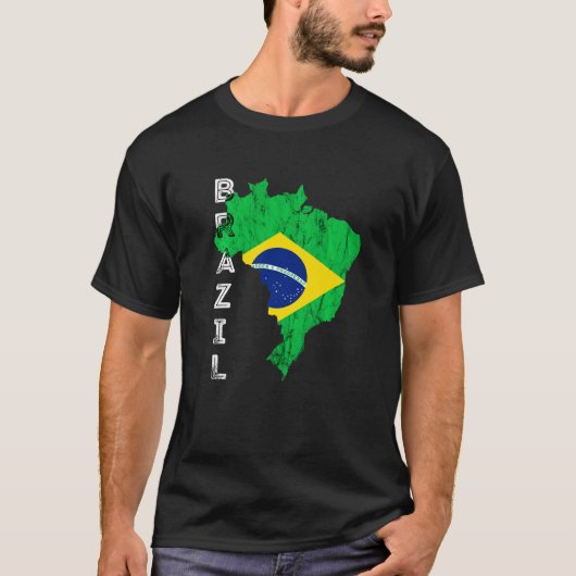 Braziliaanse vlag Brasil Brasilian Brazili T-shirt (Voorkant)