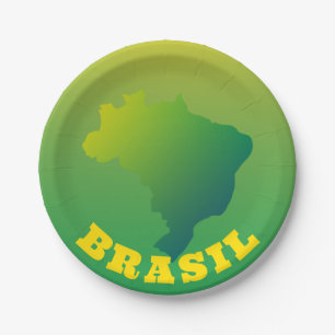 Braziliaanse vlag   Brasil Verde Amarelo Papieren Bordje