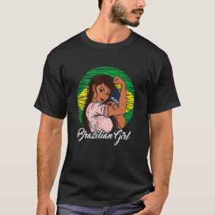 Braziliaanse vlag Braziliaans meisje 2 T-shirt