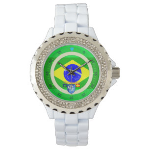 Braziliaanse vlag Braziliaanse haven Richman Nauti Horloge