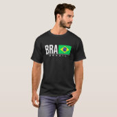 Braziliaanse vlag Braziliaanse landcode Bra Spor T-shirt (Voorkant volledig)