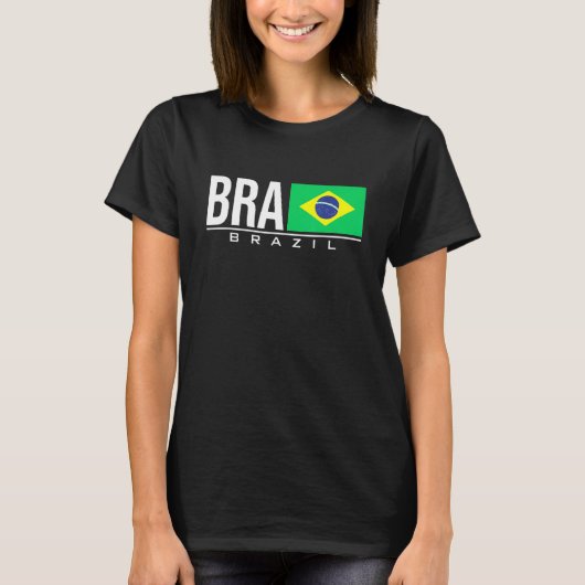 Braziliaanse vlag Braziliaanse landcode Bra Spor T-shirt (Voorkant)