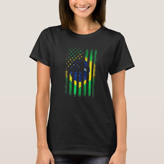 Braziliaanse vlag Braziliaanse roet T-shirt (Voorkant)