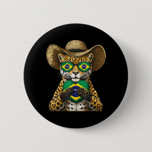 Braziliaanse Vlag Braziliaanse Roots Brasiliaanse  Ronde Button 5,7 Cm