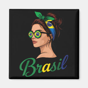 Braziliaanse Vlag Braziliaanse Wortels Brasiliaans Magneet