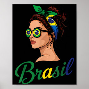 Braziliaanse Vlag Braziliaanse Wortels Brasiliaans Poster