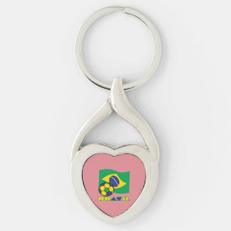 Braziliaanse Vlag Brazilië Voetbal Sleutelhanger