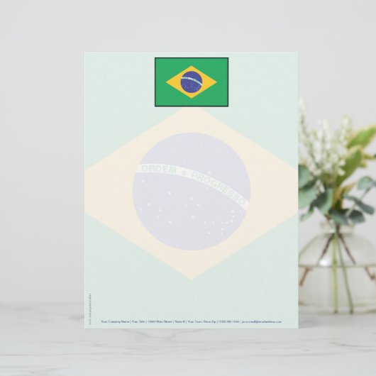 Braziliaanse vlag briefhoofd ontwerp (Staand voorkant)