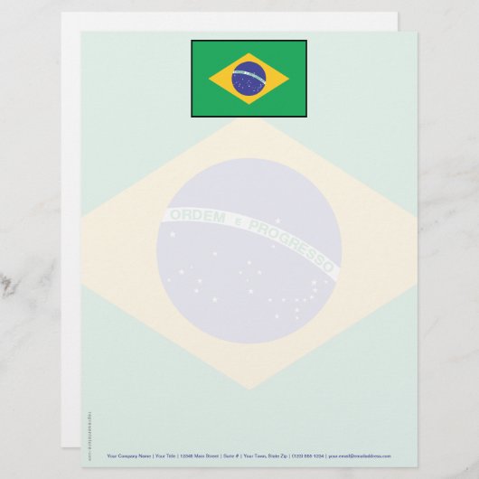 Braziliaanse vlag briefhoofd ontwerp (Voorkant / Achterkant)