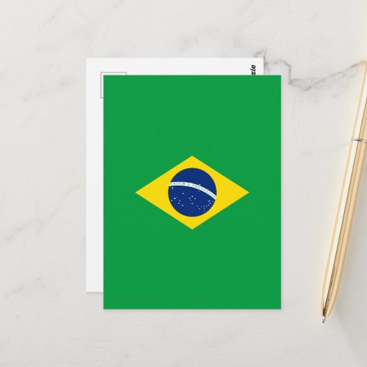 Braziliaanse vlag briefkaart (Voorkant / Achterkant in situ)