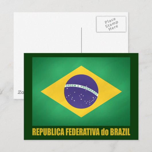 Braziliaanse vlag briefkaart (Voorkant / Achterkant)