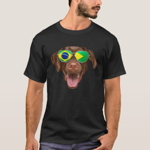 Braziliaanse Vlag Bruine Labrador Retriever Hond B T-shirt