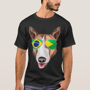 Braziliaanse vlag Bull Terrier Hond Brazilië Pocke T-shirt