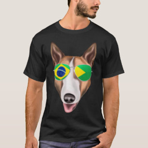 Braziliaanse vlag Bull Terrier Hond Brazilië Pocke T-shirt