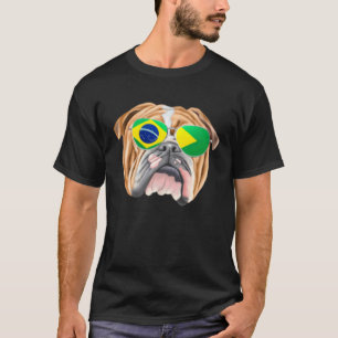 Braziliaanse Vlag Bulldog Hond Brazilië Zak T-shirt