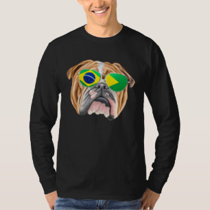 Braziliaanse Vlag Bulldog Hond Brazilië Zak T-shirt