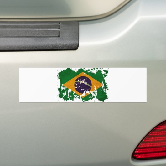 Braziliaanse vlag bumpersticker (Op auto)