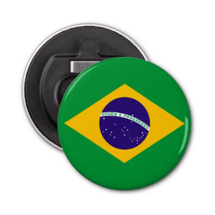 Braziliaanse vlag button flesopener