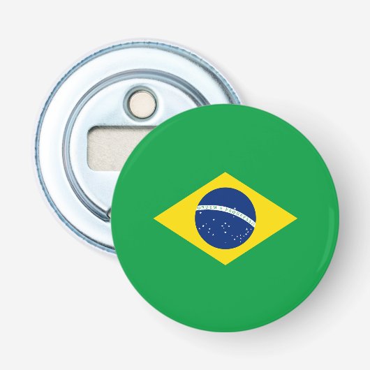 Braziliaanse vlag button flesopener (Voorkant)