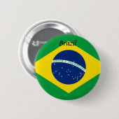 Braziliaanse vlag-Button Ronde Button 5,7 Cm (Voorkant /achterkant)