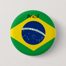 Braziliaanse vlag-Button Ronde Button 5,7 Cm