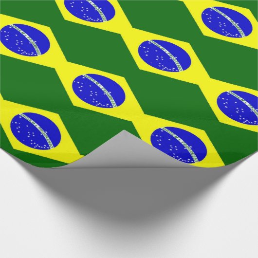 Braziliaanse vlag cadeaupapier (Hoek)