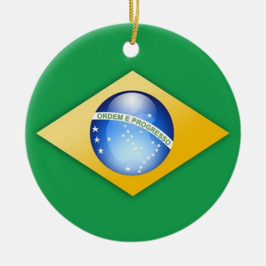 Braziliaanse vlag Circle Ornament (Voorkant)