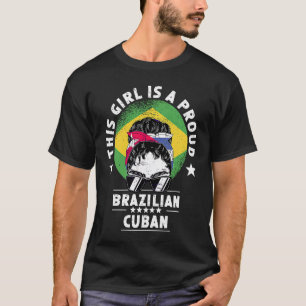 Braziliaanse vlag Cuba Groene vrouwelijke priester T-shirt
