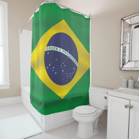 Braziliaanse vlag douchegordijn (In situ)