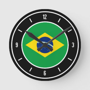 Braziliaanse vlag Elegant Ronde Klok