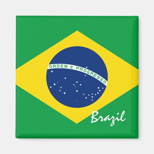 Braziliaanse vlag en Braziliaanse feestdagen/sport Magneet (Voorkant)