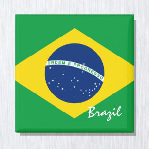 Braziliaanse vlag en Braziliaanse feestdagen/sport Magneet