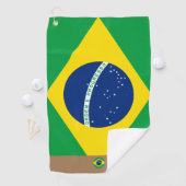 Braziliaanse vlag en Braziliaanse monogrammen Golf Golfhanddoek (Insitu)