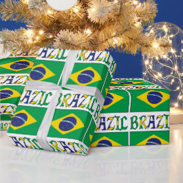 Braziliaanse vlag en Brazilië Cadeaupapier