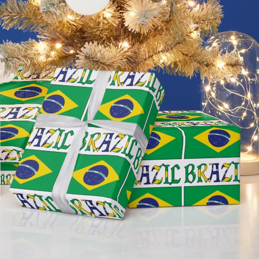 Braziliaanse vlag en Brazilië Cadeaupapier (Feestdagen)