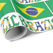Braziliaanse vlag en Brazilië Cadeaupapier (Rol Hoek)