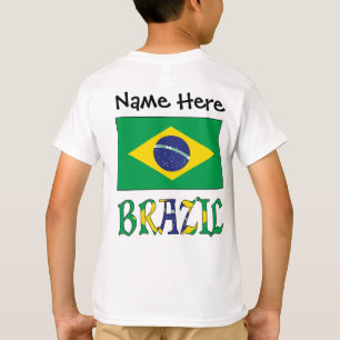 Braziliaanse vlag en Jouw naam T-shirt