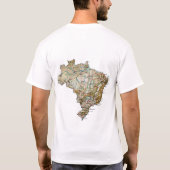 Braziliaanse vlag en kaart T-Shirt (Achterkant)