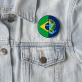 Braziliaanse vlag en wapenschild ronde button 5,7 cm (In situ)
