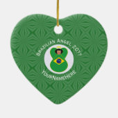 Braziliaanse vlag Engel Jaar Naam Hart Keramisch Ornament (Achterkant)