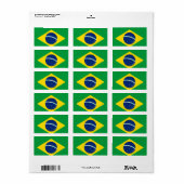 Braziliaanse vlag etiket (Full Sheet)